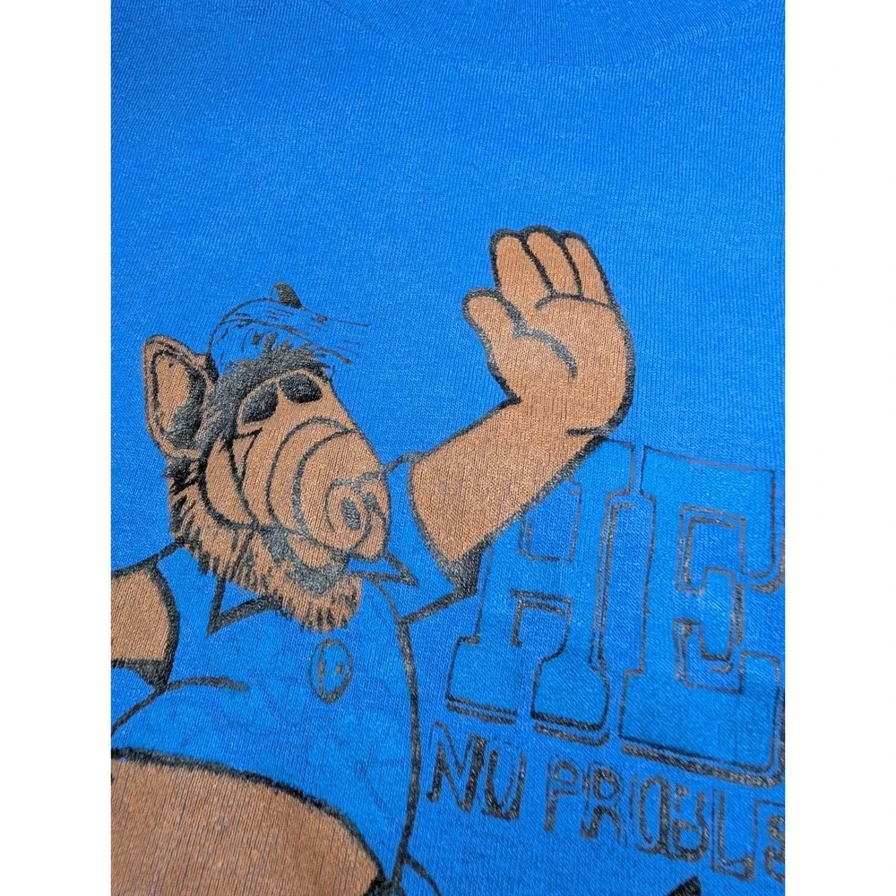 Vintage 80's Alf Hey No Problem Cat T Shirt Kids Childrens 5/6 Single Stitch USA